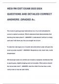 HESI RN 2024 EXIT EXAM QUESTIONS WITH  COMPLETE SOLUTIONS GRADED A+.