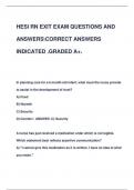 HESI RN EXIT EXAM QUESTIONS AND  ANSWERSCORRECT ANSWERS  INDICATED .GRADED A+.
