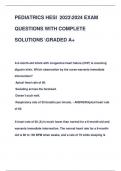 PEDIATRICS HESI 20232024 EXAM  QUESTIONS WITH COMPLETE  SOLUTIONS GRADED A+