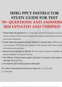 BUNDLE &colon;&colon; PPCT HFRG STUDY GUIDE 50&plus; QUESTIONS AND ANSWERS 2023&sol;2024 UPDATED AND VERIFIED CORRECTLY 