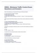 OSHA - Workzone Traffic Control Exam Questions and Answers 2024 - Graded A