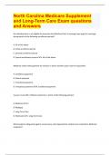 North Carolina Medicare Supplement  and Long-Term Care Exam questions  and Answers