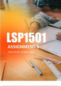 LSP1501 Assignment 3 Due 29 May 2024