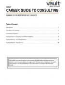 VAULT Career Guide to Consulting - Summarized
