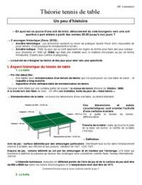 L1 - Théorie Tennis de table