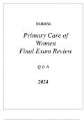 (SNHU online) NUR656 PRIMARY CARE OF WOMEN FINAL EXAM REVIEW Q & A 2024