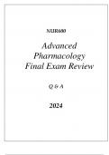 (SNHU online) NUR600 ADVANCED PHARMACOLOGY FINAL EXAM REVIEW Q & A