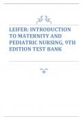 LEIFER: INTRODUCTION TO MATERNITY AND PEDIATRIC NURSING, 9TH EDITION TEST BANK