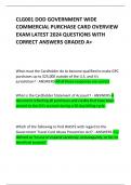 CLG001 DOD GOVERNMENT WIDE COMMERCIAL PURCHASE CARD OVERVIEW EXAM LATEST 2024 QUESTIONS WITH CORRECT ANSWERS GRADED A+