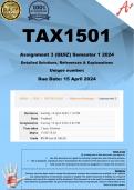 TAX1501 Assignment 3 (COMPLETE ANSWERS) Semester 1 2024 - DUE 15 April 2024