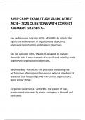 RIMS-CRMP EXAM STUDY GUIDE LATEST 2023 – 2024 QUESTIONS WITH CORRECT ANSWERS GRADED A+
