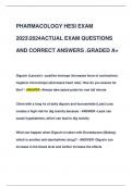 PHARMACOLOGY HESI EXAM  20232024ACTUAL EXAM QUESTIONS  AND CORRECT ANSWERS .GRADED A+