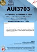 AUI3703 Assignment 2 (COMPLETE ANSWERS) Semester 1 2024 (773183)- DUE 24 April 2024 