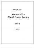 (WGU C100) HUMN 1010 INTRODUCTION TO HUMANITIES FINAL EXAM REVIEW Q & A 2024