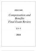 (WGU C236) HRM 3600 COMPENSATION AND BENEFITS FINAL EXAM REVIEW Q & A 2024