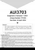 AUI3703 Assignment 2 (ANSWERS) Semester 1 2024 - DISTINCTION GUARANTEED