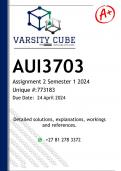 AUI3703 Assignment 2 (DETAILED ANSWERS) Semester 1 2024 - DISTINCTION GUARANTEED