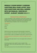 MODULE 5 EXAM NUR2811 NURSING CAPSTONE REAL EXAM LATEST 2024-2025 QUESTIONS AND REAL ANSWER WITH RATIONALES&period; VERIFIED BY EXPERT&period; ALREADY GRADED AS A&plus;&plus;&plus;