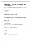 BIOCHEM ACS STUDY GUIDE Questions with Complete Solutions