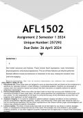 AFL1502 Assignment 2 (ENGLISH ANSWERS) Semester 1 2024 - DISTINCTION GUARANTEED