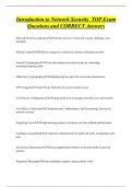 Introduction to Network Security TOP Exam Questions and CORRECT Answers