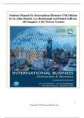 Solution Manual for International Business 17th Edition by John Daniels, Lee Radebaugh and Daniel Sullivan. All Chapters 1-20 | Newest Version 2024 || A+