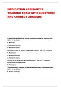 MEDICATION ASSISANTCE  TRAINING EXAM WITH QUESTIONS  AND CORRECT ANSWERS