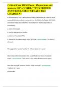 Critical Care HESI Exam  82questions and answers 100&percnt;CORRECTLY&sol;VERIFIED ANSWERS LATEST UPDATE 2024 GRADED A&plus;