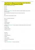 Board Review Allergy & Immunology Exam Questions and Answers ,[191 Questions,Graded +