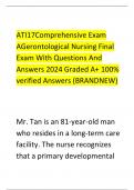 ATI17Comprehensive Exam  AGerontological Nursing Final  Exam With Questions And  Answers 2024 Graded A+ 100%  verified Answers (BRANDNEW)