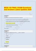 BIOS 135 FINAL EXAM Questions and Answers Latest Updates 2024.