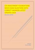 CFA INVESTMENT FOUNDATIONS MOCK EXAM QUESTIONS WITH CORRECT ANSWERS LATEST