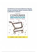 Test Bank For Consumer Behaviour Buying Having and Being 8th Canadian Edition| Chapters 1-15 | Complete Latest Guide.