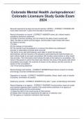 Colorado Mental Health Jurisprudence// Colorado Licensure Study Guide Exam  2024