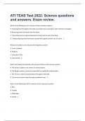ATI TEAS Test 2022: Science questions and answers. Exam review.