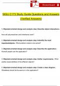 WGU C173 Study Guide Questions and Answers 2024 / 2025 | 100% Verified Answers