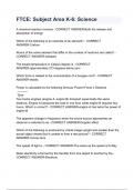 FTCE&colon; Subject Area K-6&colon; Science Questions & answers