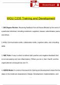 WGU C235 Training and Development Study Guide 2024 / 2025 | 100% Verified