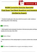 NASM CES Final Exam Test Bank, 300 Questions and Answers (2024 / 2025) (Verified Answers)