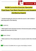 NASM CES Final Exam Test Bank&comma; 300 Questions and Answers &lpar;2024 &sol; 2025&rpar; &lpar;Verified Answers&rpar;