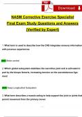NASM CES Final Exam Study Guide Questions and Answers (2024 / 2025) (Verified Answers)