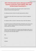 Wgu c724 information systems management pre test questions and answers&vert;&vert;Latest updated 2024