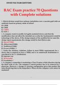 RAC Exam practice 70 Questions with Complete solutions