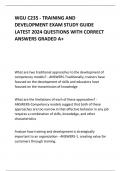 WGU C235 - TRAINING AND DEVELOPMENT EXAM STUDY GUIDE LATEST 2024 QUESTIONS WITH CORRECT ANSWERS GRADED A+