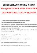 OHIO NOTARY STUDY GUIDED 65+ QUESTIONS AND ANSWERS 2024.