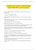 Certified Crop Advisor Western Region Exam With 100% Correct Answers