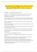 International Certified Crop Adviser Exam Questions With 100% Correct Answers