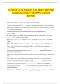 Certified Crop Advisor- Soil and Water Mgt Exam Questions With 100% Correct Answers