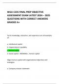 WGU C235 FINAL PREP OBJECTIVE ASSESSMENT EXAM LATEST 2024 – 2025 QUESTIONS WITH CORRECT ANSWERS GRADED A+