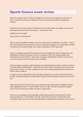 Sports finance exam review Questions Rated 100&percnt; Correct&excl;&excl;